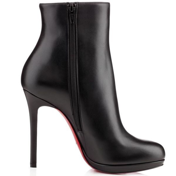 

original box]famous winter brands fifis ankle boots women's red bottom shoes elegant lady high heels booties wedding dress party eu35, Black