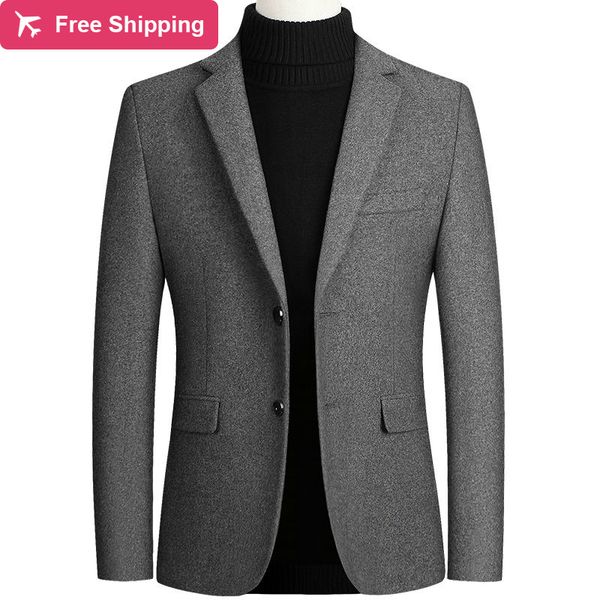 

2021 new men's coat wool, woolen mixtures, casual, suit solid, social, and jackets vr0m, White;black