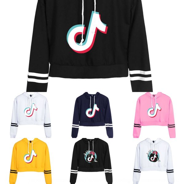 

new tik character high waist navel casual wear hooded for women new tik tok tok character high waist navel sweater sweatercasual wear hooded, Black