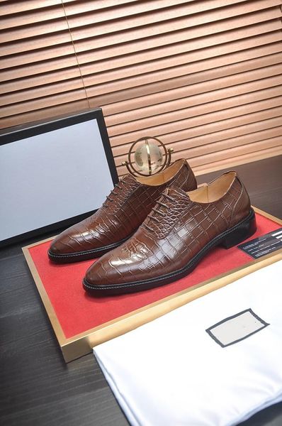 

dress shoes men formal fashion men's handmade business wedding party genuine leather lace-up male size 35-45, Black