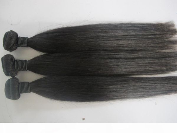 

pure color 100% straight peruvian human hair weave bundles 10-30 inchs virgin hair extensions 6a unprocessed double weft hair weav, Black