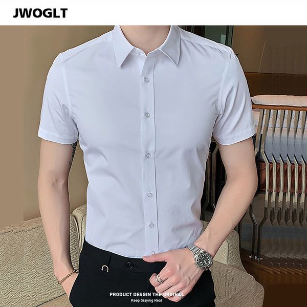 

40kg-130kg summer new shirts casual fashion cotton short sleeve slim fit men social shirts button down white dress shirt 6xl 8xl 1022, White;black