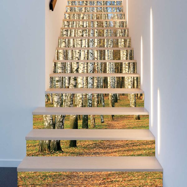 

sunset birch fort stairs wall sticker self adhive removable decorative pvc mural