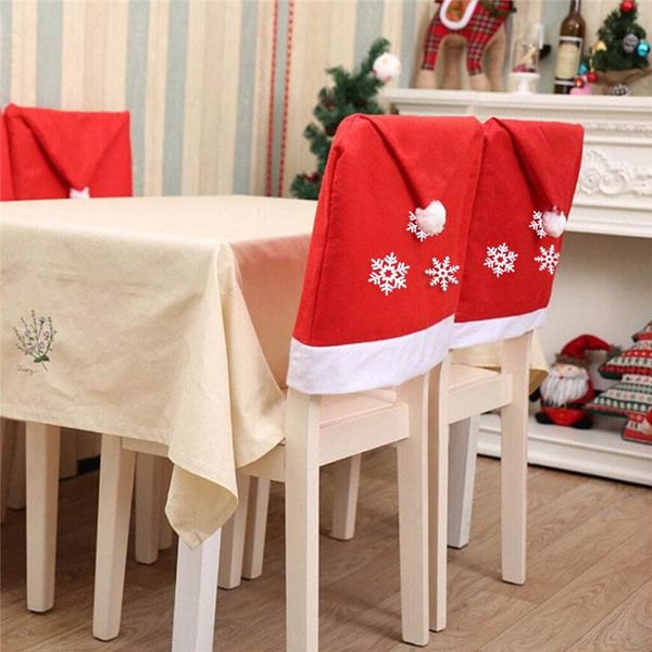 

1/2/4/6pc christmas decoration chair cover santa claus snowman chair back cover for christmas party home diy decorations @c