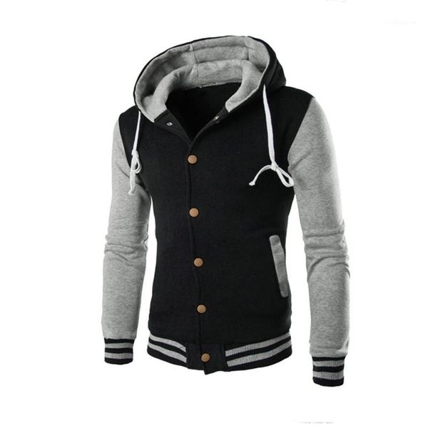

new hooded baseball jacket men 2016 slim hoodie warm mens slim fit varsity jacket stylish college jacekt veste homme1, Black;brown