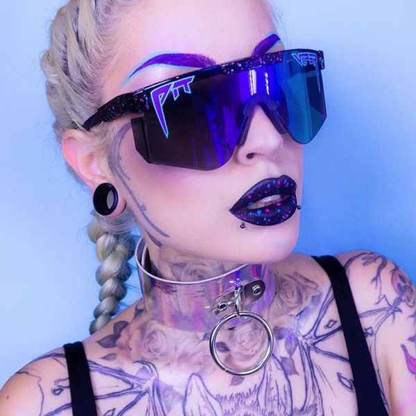 

sunglasses fashion brand rose red purple oversized polarized mirrored lens tr90 frame uv400 protection men sport pit viper, White;black
