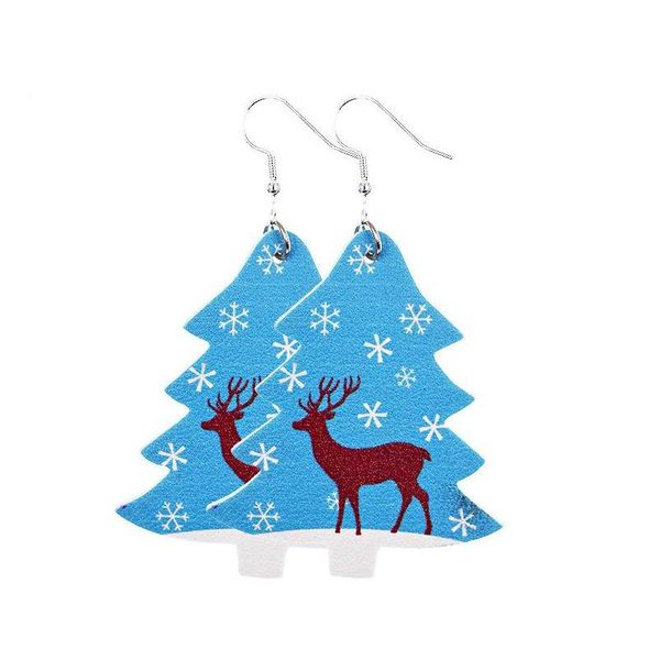 

christmas leather earrings faux leather dangle drops earrings for women christmas tree bell deer drops earring sqcjmb beauty888, Golden