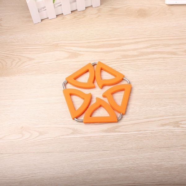 

pad coaster pads trivets mat holder peach blossom shaped stainless steel pot coasters silicone insulation placemat potho 5 nfabn