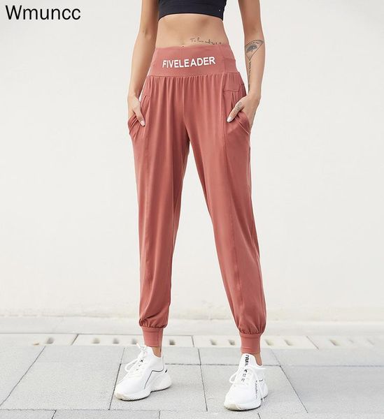

wmuncc loose yoga pants women stretch sport running trousers quick dry fitness pants female yoga wide leg breathable, White;red