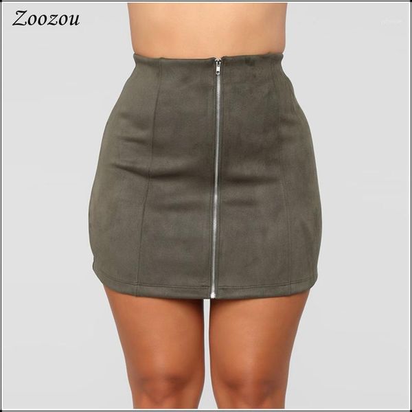 

women short mini skinny skirt suede high waist short pencil skirt front zipper package hip bodycon female big size custom1, Black