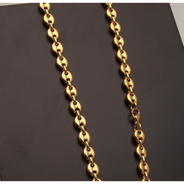 

stainless steel coffee bean chain gold silver color plated necklace and bracelets jewelry set street style wmtyti lihuibusiness