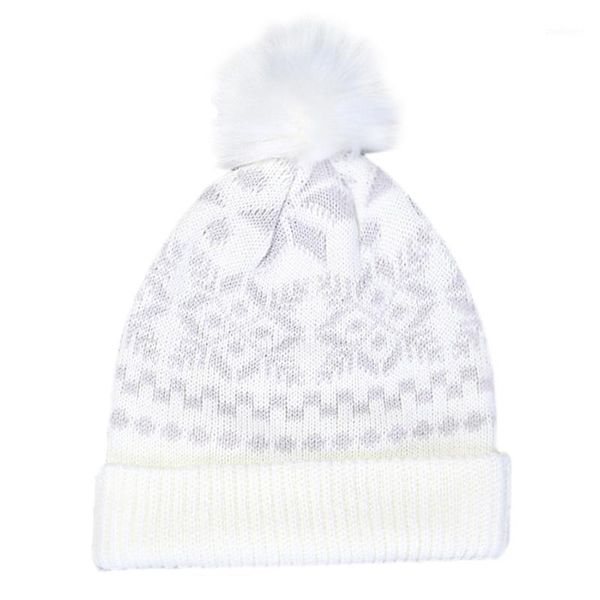 Feanie/crânio Caps Mulheres Natal Flake de neve de inverno chapéu de gorro