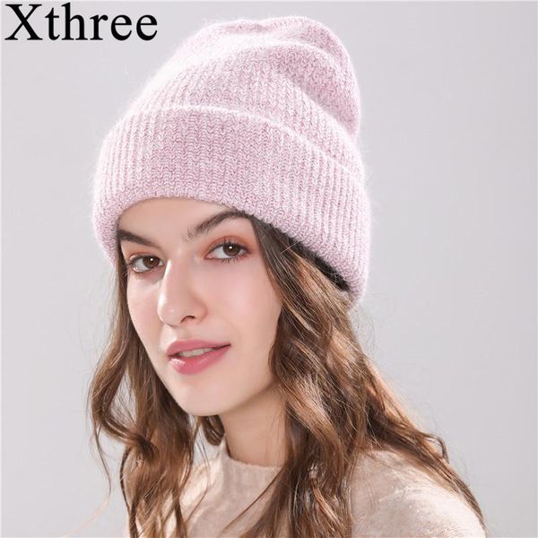 

xthree fur beanie hat for women hat knitted winter for children skullies warm gravity falls cap gorros female cap, Blue;gray