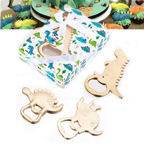 60PCS 3 Tasarımlar Dinozorlar Açıcı Bebek Doğum Günü Hediyeler Şişe Parti Olay Eşantiyon Yıldönümü Keepsake Masa dekorları Favors