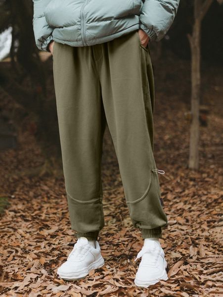 

men tie waist drawstring detail sweatpants s9gj#, Black