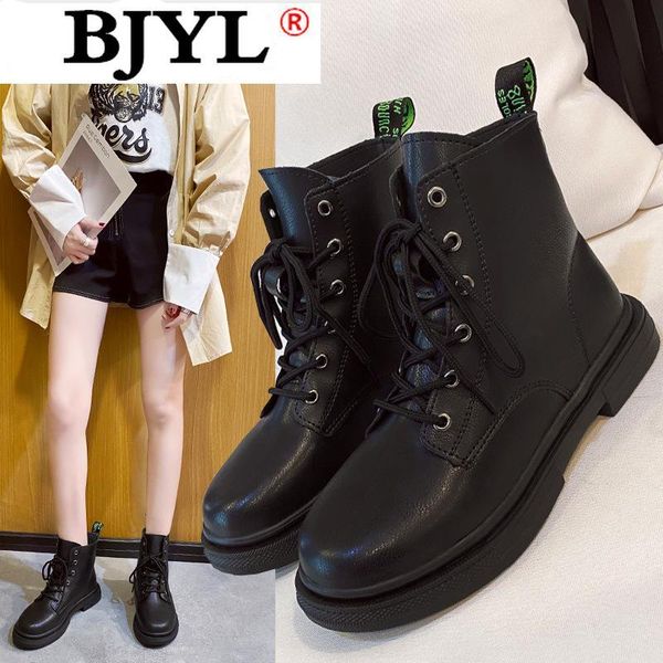 

new fashion winter women's ankle boots thick-soled comfortable warm boots women's casual motorcycle botas mujer b1082, Black