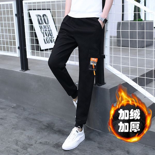 

autumn 2021 new winter furry leggings of the men long tide brands black sports pants streetwear frete 9nol