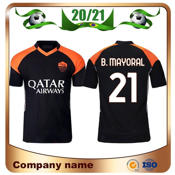 

20/21 roma третья прочь футбол джерси 2020 рим totti de rossi джеко футбол рубашка 3rdcengiz колары в соответствии с формой футбольной, Black;yellow