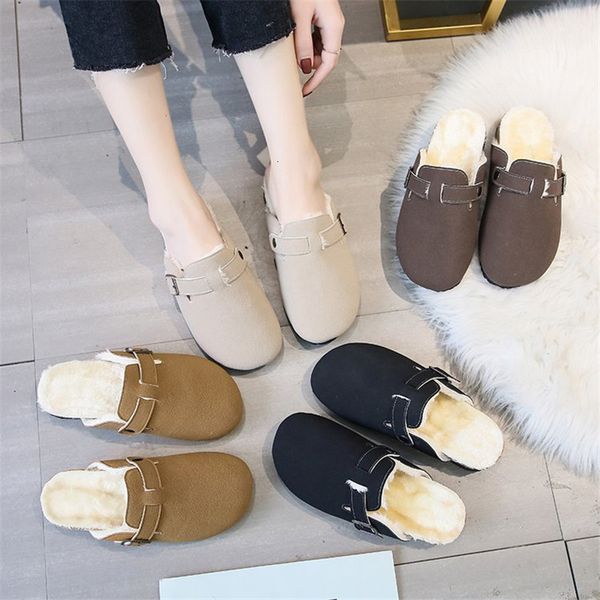 

women 2021 new winter curtain slippers ladies metal fixed foot stick shoes floor slide in apartment flip rkyv, Black