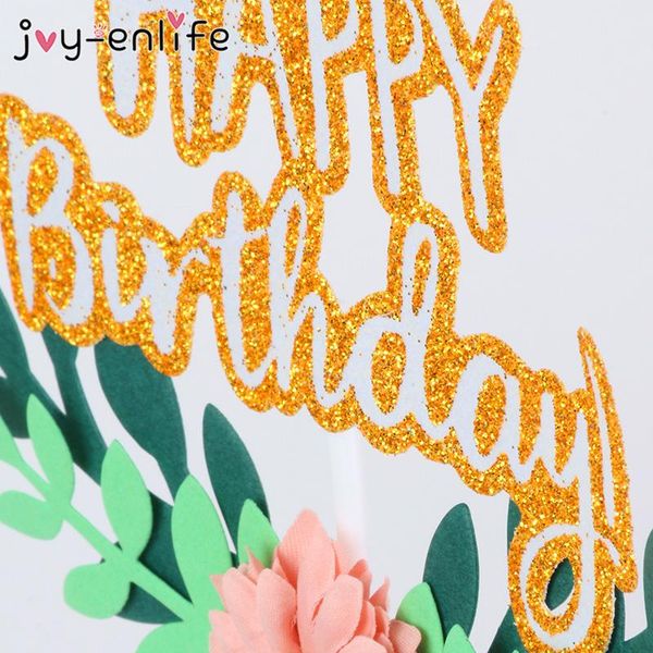 

цветок зеленый лист с днем рождения торт топпер кекс украшения день выпечка украшения baby shower свадебные украшения bbyatq soif