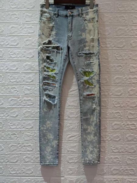 

men's jeans wb91147 fashion 2021 runway luxury european design party style clothing, Blue