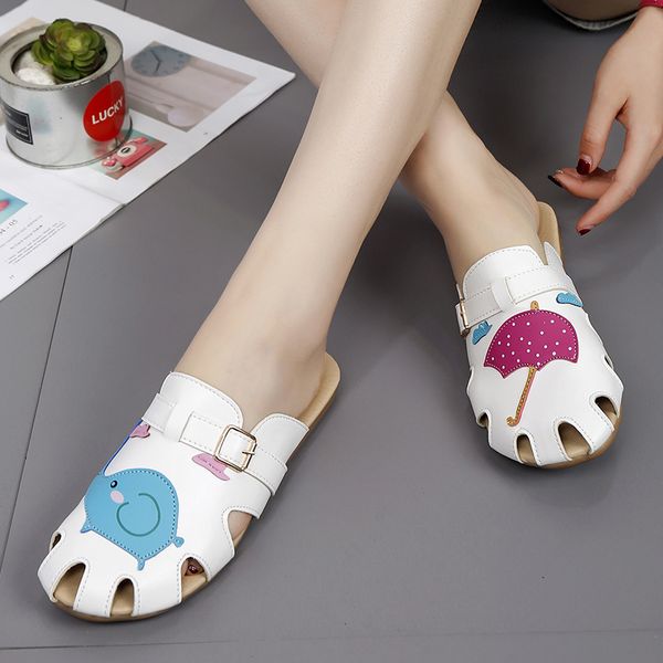 

half slippers female cute young girl heart wears outside the new summer 2020 fashion lazy web celebrity sandals ins x1020, Black