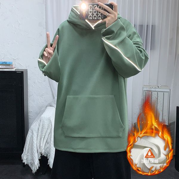 

2021 new autumn male hoodies youth velo-lined superior model loose size fashion black fret recommend a48l