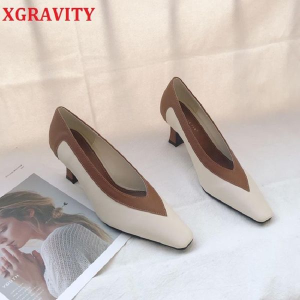 

dress shoes xgravity square toe ladies mix color woman deep v all match lady fashion elegant european women a258, Black