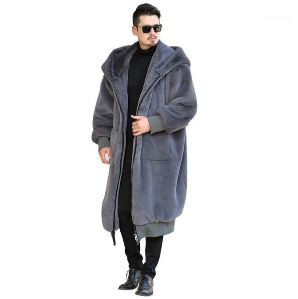 

autumn hooded faux leather jacket mens winter thicken warm fur leather coat men loose jackets jaqueta de couro b1, Black