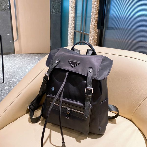 

2021 new mens backpacks school bags with string medium size student shouler bags brand black backpacks nylon large capacity pd20122901