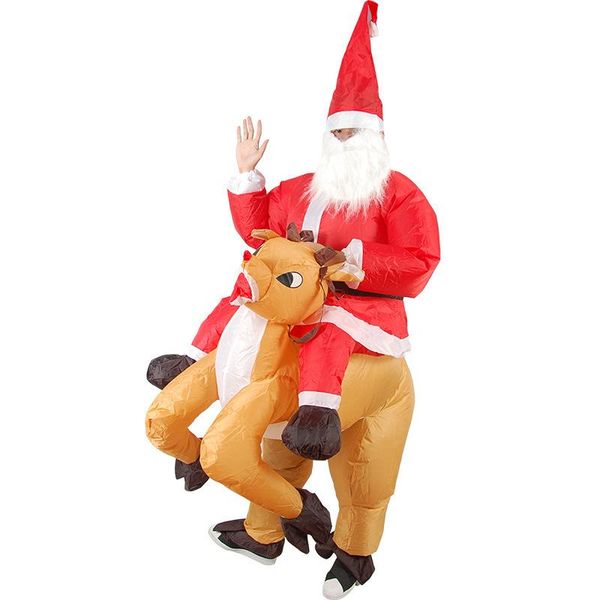 

christmas santa claus elk inflatable clothes decoration doll costume fancy role play halloween party active atmosphere decor toy