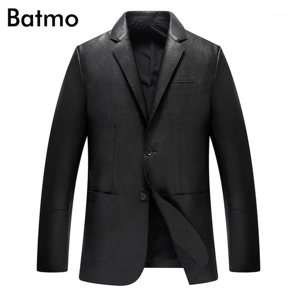 

batmo 2017 new arrival sheepskin real leather men's business blazer,size l,,xxl,xxxl,4xl ,16-85931, Black