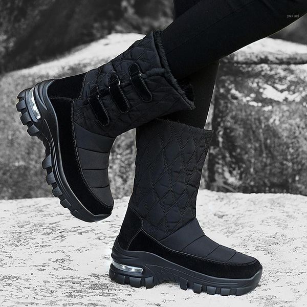

boots vertvie winter women keep warm mid-calf snow ladies chaussures femme botas mujer1, Black