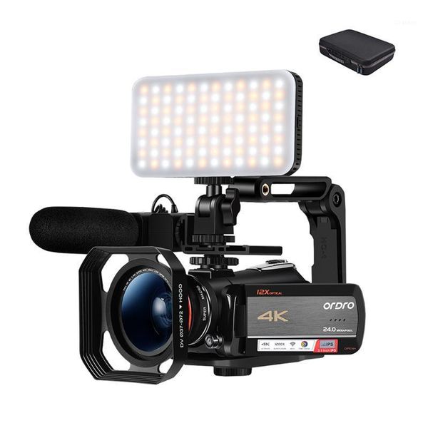 

camcorders video camera 4k camcorder vlogging wifi youtube braodcast videos ordro ac5 12x optical zoom camara filmadora profissional1