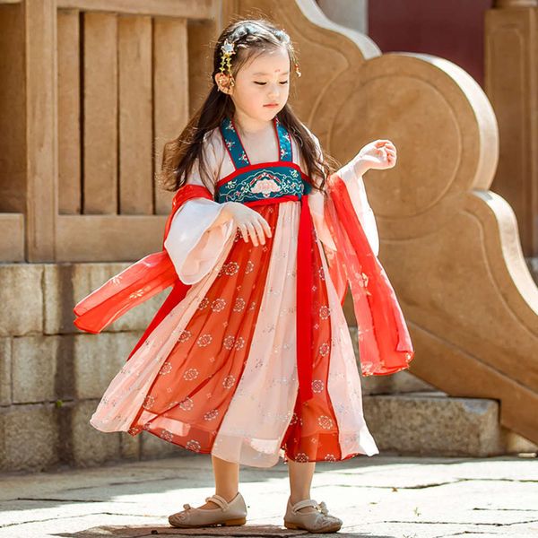 

zhili girl's new 2020 autumn huzhou hanfu drs chine ru skirt children's clothing foreign sle 415yauw40qbe, Red;yellow