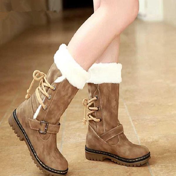 

laisumk 2020 new shoes women boots designer ladies winter outdoor keep warm fur waterproof women's snow boots, Black