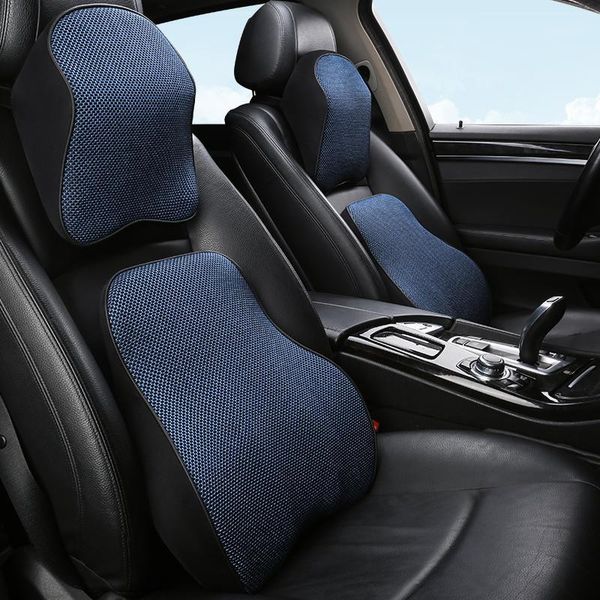 

2020 car cushion seat lumbar support office chair low back pain pillow memory foam black posture correction car product1