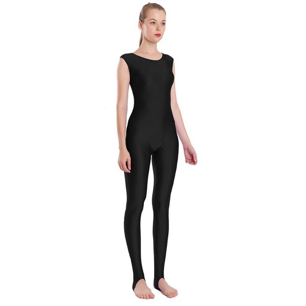 

speerise women's tank stirrup unitard lycra spandex junpsuits for women unitards for gymnastics sleeveless men ballet costume, Black;red