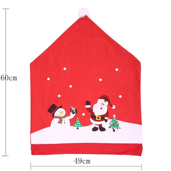 

санта-клаус снеговик рождественские стулья крышка крышка ужин стул стул xmas cap wann стол шляпа шляп стул красные чехлы для дома с рождеств