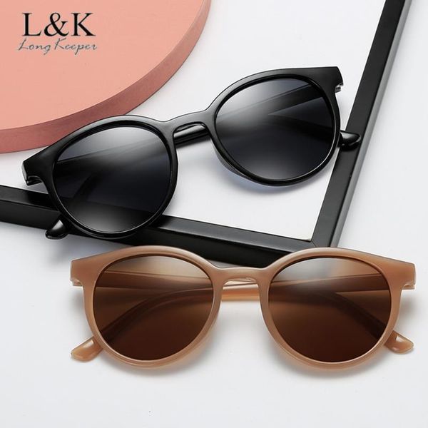 

sunglasses longkeeper round women fashion brand designer vintage cat eye black sun glasses ladies shade eyewear uv400 oculos, White;black