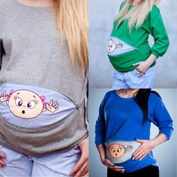 

folrx fashion large maternity cartoon sweatshirt long sleeve casual fashion large cartoon printed maternity printed long sleeve casual sweat, Black