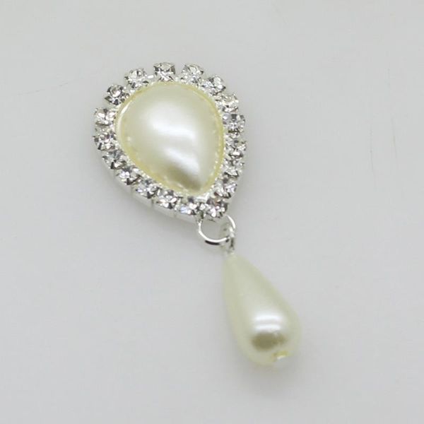 

zmasey fashion new pearl buttons 20*48mm 10pcs/lot metal rhinestones pendant button handwork sewing wedding decoration bbyvux bdehome, Black