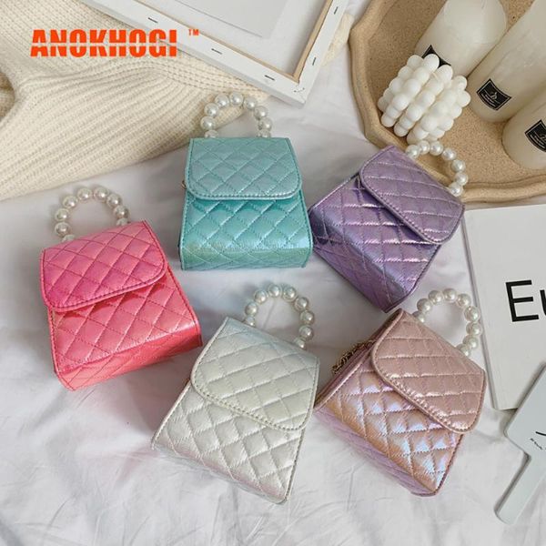 

anokhogi 2020 candy color mini purse pearl female shoulder bag cute metal straps handbag zx51