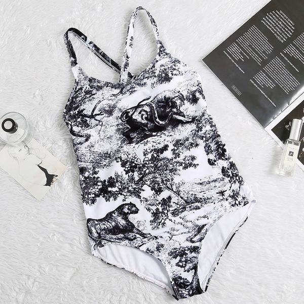 

forest print swimsuits padded push up women one-piece swimwear outdoor beach swimming bandage travel vacation must swimsuits
