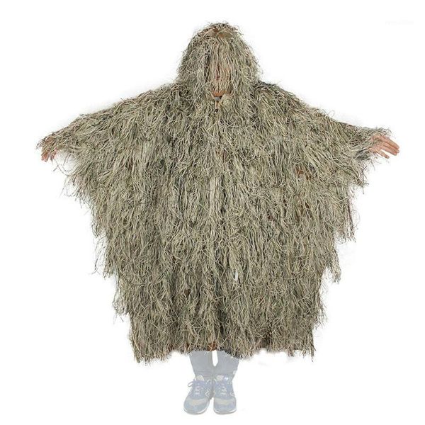 

3d bow hunting grass ghillie poncho sniper desert camouflage cloak for training1