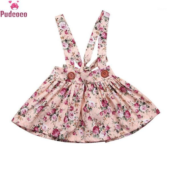 

girl's dresses summer dress toddler kids baby girls clothes floral printing sleeveless tutu party bib strap sundress 3m-3y1, Red;yellow