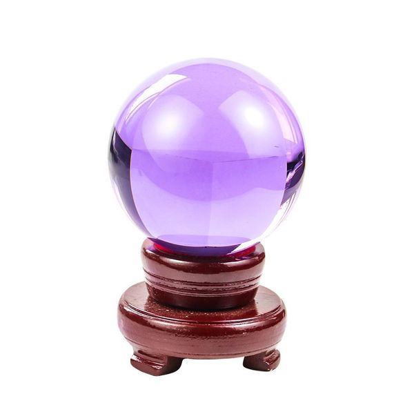 

80mm k9 purple crystal ball pgraphy glass crystal spheres magic decorative balls feng shui ornament decor gift home decor h bbykwn