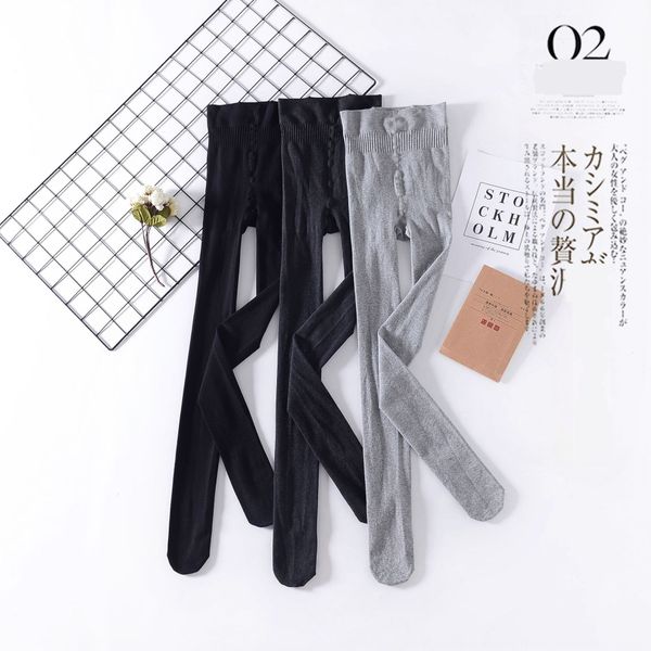 

japanese muji women's spring and autumn show thin fine products medium high waist leggings bottomed pantyhose girls' pantyhose pan, Black