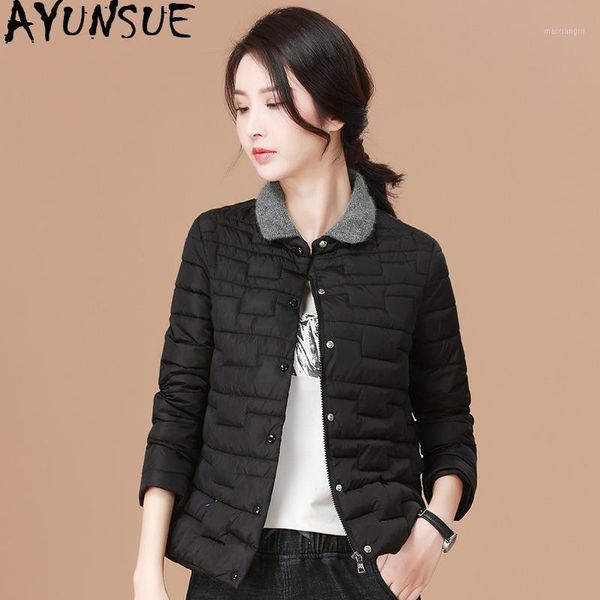 

ayunsue 2019 autumn winter jacket women parka korean padded coat vintage womens jackets and coats parkas mujer d8051 kj25721, Tan;black