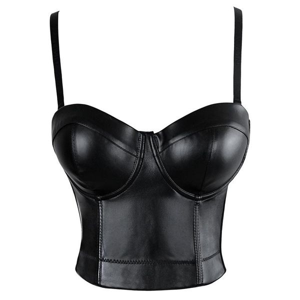 

bustiers & corsets women leather bra gothic push up corsage lingerie corset fashion party club wear plus size s-6xl, Black;white